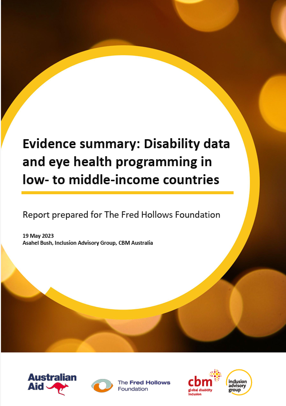 Evidence summary: Disability data and eye health programming in low- to middle-income countrie