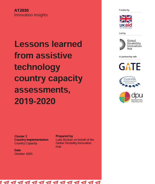 Lessons learned from assistive technology country capacity assessments, 2019-2020 