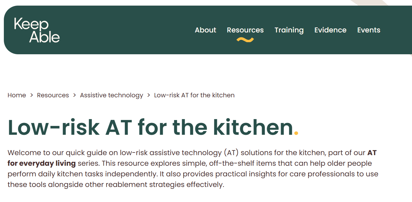 Low-risk AT for the kitchen