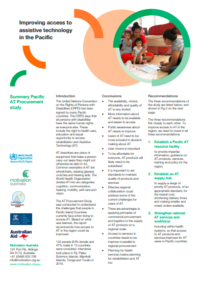 Improving Access to Assistive Technology in the Pacific