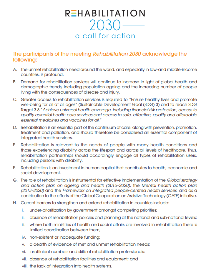 Rehabilitation 2030: A Call for Action
