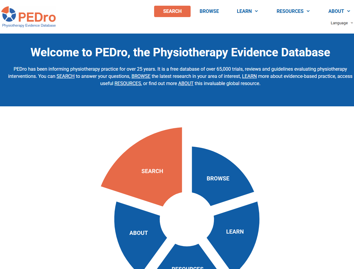 PEDro- Physiotherapy Evidence Database