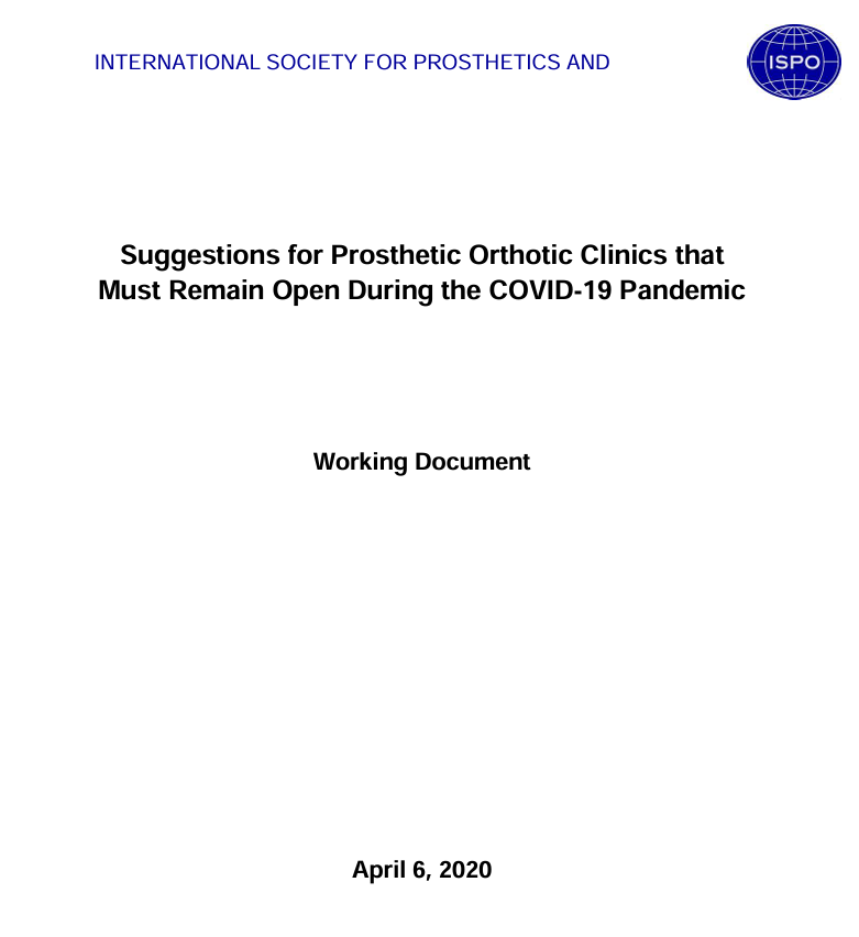 Suggestions for Prosthetic Orthotic Clinics that must remain open during the COVID-19 Pandemic