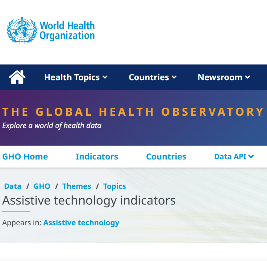 World Health Assembly (WHA) Resolution 71.8: progress indicators for access to assistive technology
