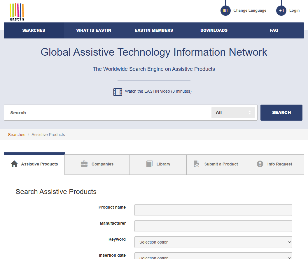 EASTIN the Global Assistive Technology Information Network