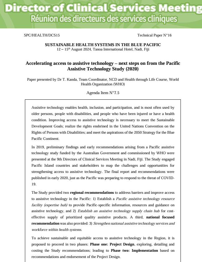 Strengthening Access to Assistive Technology