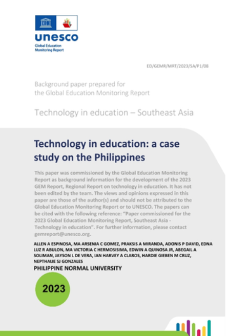 Technology in education: a Case study on the Philippines
